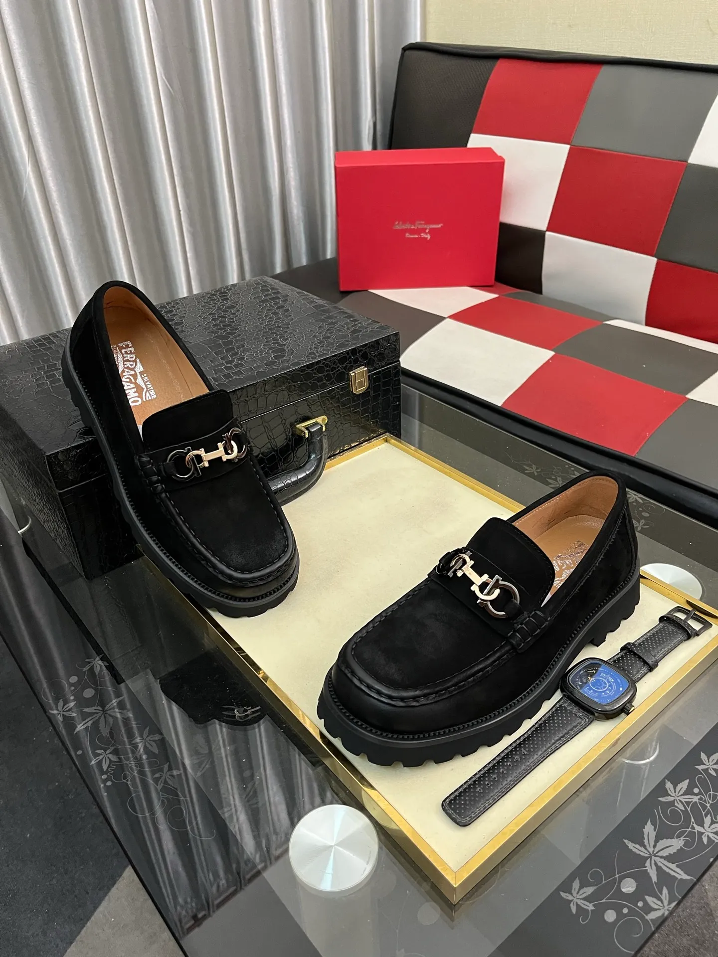 Men's shoes 💰500⌚️⌚️[Salvatore Ferragamo] Ferragamo business leather shoes, 1:1 top purchasing quality, imported selected original open-edge beaded calfskin for the uppers, imported original water-dyed cowhide for the inner feet, imported original customized Italian handmade lightweight foam outsole, size: 38-44 2️⃣colors available